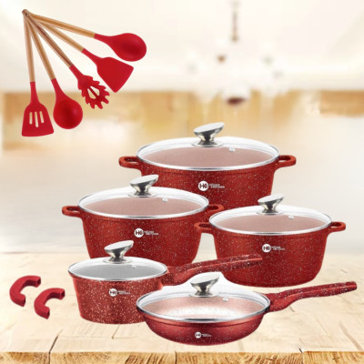 Набір каструль зі сковорідкою та сотейником з антипригарним покриттям Higher Kitchen НК305 для всіх типів плит