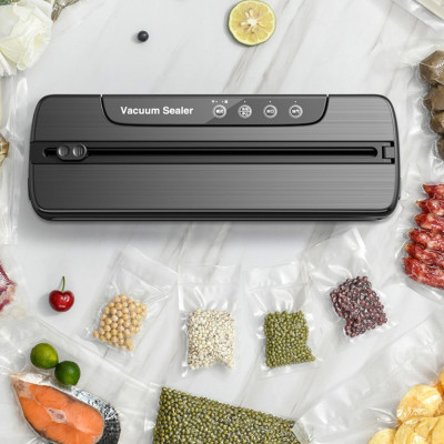 Вакууматор хатній пакувальник із пакетами автоматичний Vacuum Sealer Вакуумний побутовий апарат для пакування продуктів