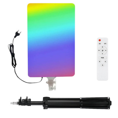 Світлодіодна прямокутна лампа RGB PM-60 зі штативом 2м та пультом портативне відеосвітло 50х35cм для зйомок