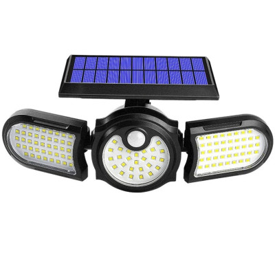 Вуличний ліхтар на сонячній батареї Solar induction SH 1206А з датчиком руху потрійний індукційний 112 LED