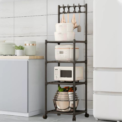 Стелаж підлоговий з гачками на 4 яруси Hook Storage Rack SKLM-21 Полиця стійка для кухні
