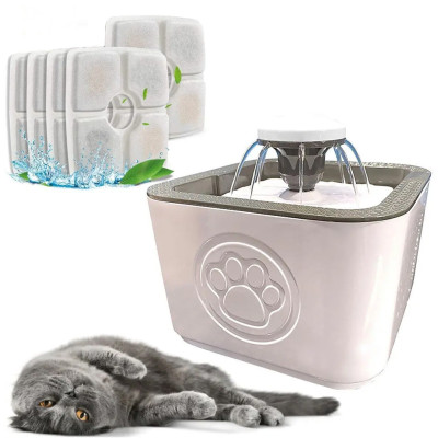 Фонтан напувалка з п'ятьма змінними фільтрами Pet Water FOUNTAIN для собак та котів автоматична