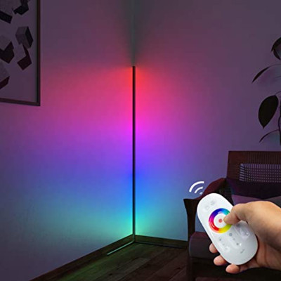 Світлодіодний кутовий торшер сенсорний з пультом управління RGB світильник з регулюванням яскравості лампа 140 см