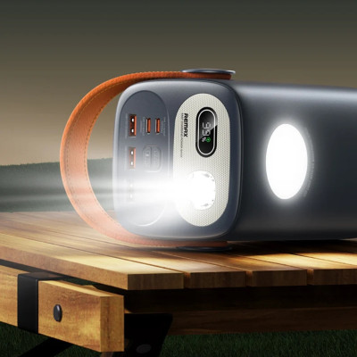Повербанк REMAX RPP-100 зі швидкою зарядкою та ліхтариком 60000 mAh універсальний зарядний пристрій 100W Power bank USB Type-C