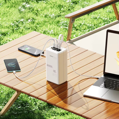 Повербанк 60000 mAh для ноутбука Remax RPP-650 100w зарядний пристрій Power Bank зарядний пристрій для гаджетів з дисплеєм