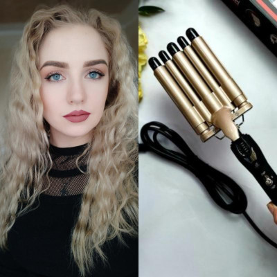 Плойка п'ять хвиль Geemy Gemei GM 2933 GOLD Щипці стайлер для укладки завивки волосся з керамічним покриттям