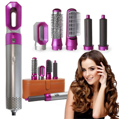 Фен щітка в подарунковій коробці HAIR BRUSH 5 в 1 стайлер з насадками для завивки та укладання волосся Фен щітка в подарунковій коробці HAIR BRUSH 5 в 1 стайлер з насадками для завивки та укладання волосся
