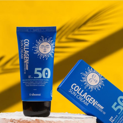 Крем сонцезахисний із колагеном Eshumi Collagen Laser SPF 50+