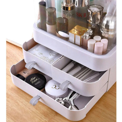 Органайзер для косметики Пилезахисний Водонепроникний Cosmetic Storage Box LD 288 Двох'ярусний бокс Сірий