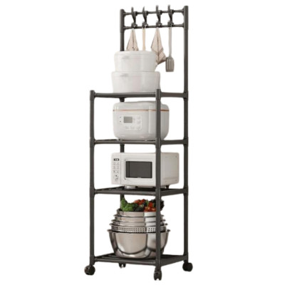 Стелаж підлоговий з гачками на 4 яруси Hook Storage Rack SKLM-21 Полиця стійка для кухні