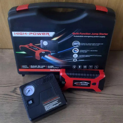 Пускозарядний пристрій JUMPSTARTER автомобільна пускова зарядка портативний бустер з компресором