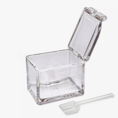 Баночки для специй 4 шт с подставкой Crystal seasoning box Набор прозрачных контейнеров для приправ