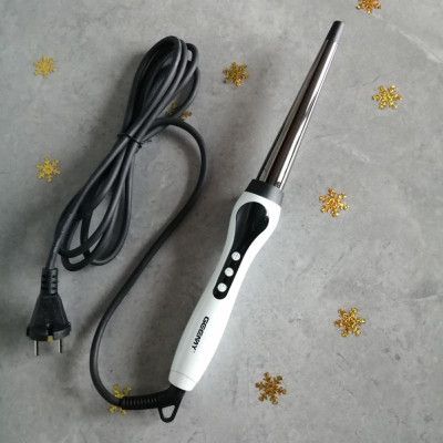 Професійна конусна плойка для створення локонів з LED дисплеєм Geemy GM-403 з титановим покриттям