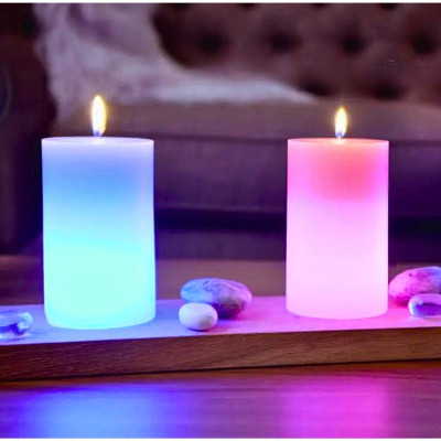 Воскова свічка з підсвічуванням світлодіодна хамелеон Candled Magic LED міняюча колір магічна декоративна