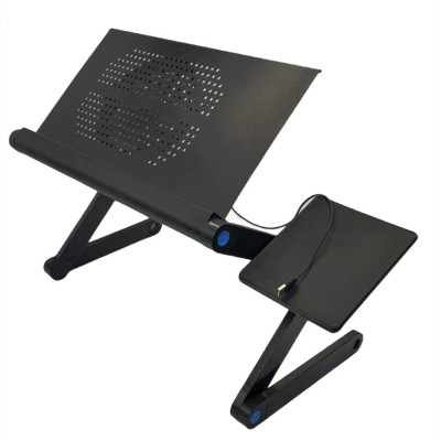 Столик трансформер для ноутбука LAPTOP TABLE Т9 Портативний Стіл-підставка металевий з складним кулером