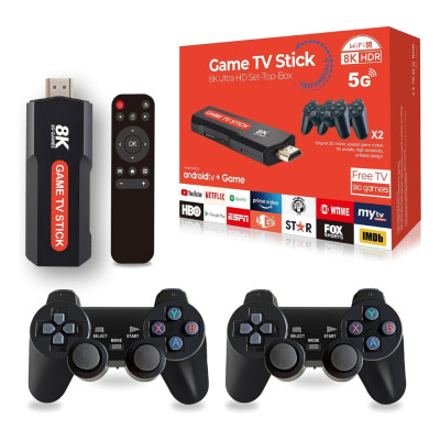 Ігрова консоль Game TV Stick 8K Q9 Max для телевізора з двома бездротовими геймпадами та ретро іграми
