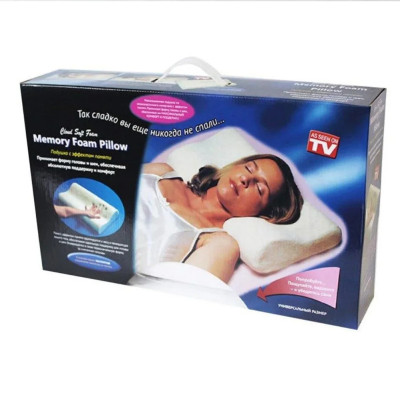 Подушка ортопедична для здорового сну Memory Foam Pillow пінка меморі пілл з ефектом пам'яті