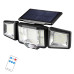 Вуличний потрійний прожектор із сонячною панеллю JB2188 Solar 136 SMD LED ліхтар із датчиком руху та пультом ДУ
