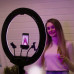 Кільцева світлодіодна RGB лампа з пультом MJ56 портативне кольорове відеосвітло для фото відео блогерів