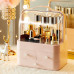 Органайзер для косметики Пилезахисний Водонепроникний Cosmetic Storage Box LD 288 Двох'ярусний бокс Рожевий