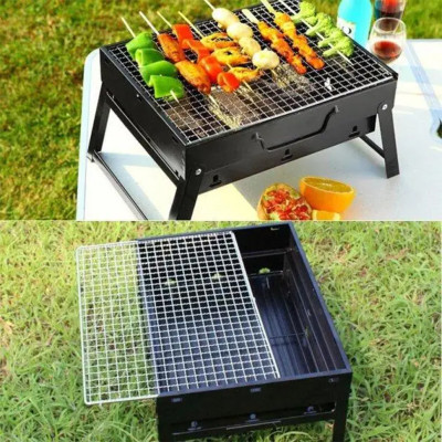 Мангал гриль чемодан складний переносний BBQ розбірний портативний з ґратами для пікніка 35х27х8см