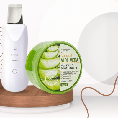 Ультразвуковий скрабер в комплекті з гелем з Aloe Vera набір для догляду за шкірою