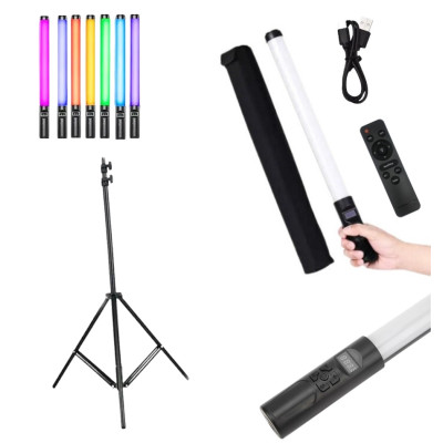 Набір блогера для фото і відео Лампа LED для Селфі Stick RGB з штативом 2м і пультом