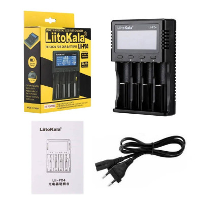 Зарядний пристрій LiitoKala Lii-PD4 для акумуляторів Li Ion Ni MH Ni Cd LiFePO4 дисплей LCD 4 канали