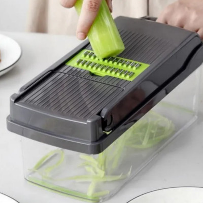 Овочерізка мультислайсер з насадками 14в1 Veggie Slicer тертка багатофункціональна нарізка овочів і фруктів