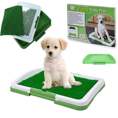 Туалет для собак триярусний Puppy Potty Pad килимок лоток для домашніх тварин з решіткой та травою 47х34х6см