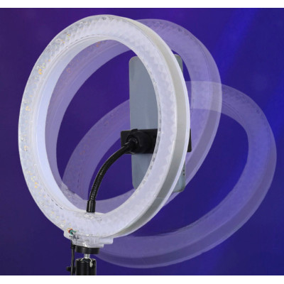 Кільцева лампа світлодіодна 3D RGB 30 см кольорова двостороння LED Селфі кільце для фото блогерів від usb