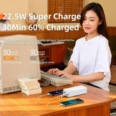 Повербанк RPP-321 швидка зарядка 50000 mAh портативна зарядка з ліхтариком power bank для телефону