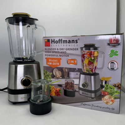 Універсальний блендер кавомолка 2в1 HM-2078 Hoffmans Electronics Стаціонарний подрібнювач зі глечиком 1200W