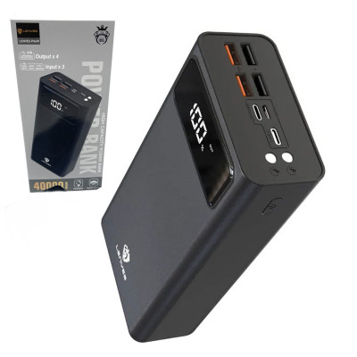 Power bank 40000 mAh Повербанк зарядка для телефону LENYES швидкий зарядний пристрій USB Type-C Lightning