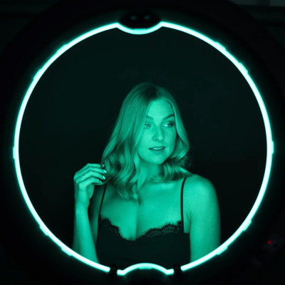 Кольорова кільцева лампа RGB 36 см MJ36 кольорова світлодіодна для блогерів