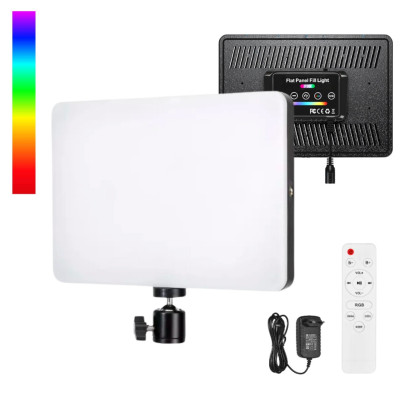 Прямокутна світлодіодна лампа 23х16см для студійного освітлення RGB F99 з пультом для фото та відео Прямокутна світлодіодна лампа 23х16см для студійного освітлення RGB F99 з пультом для фото та відео