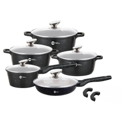 Набор кастрюль Higher Kitchen НК305 со сковородой и сотейником с антипригарным покрытием для всех типов плит