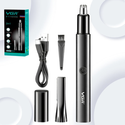 Тример 2в1 акумуляторний для обличчя й окантовки VGR V-615 тример для брів кишеньковий епілятор