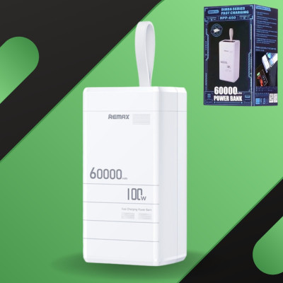Повербанк 60000 mAh для ноутбука Remax RPP-650 100w зарядний пристрій Power Bank зарядний пристрій для гаджетів з дисплеєм