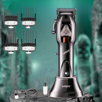 Акумуляторна машинка для стрижки волосся VGR V-653 портативна з usb зарядкою 4 насадками та підставкою