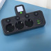 Мережевий фільтр розгалужувач трійник 3 євророзетки 2-USB 1-Type-C Розетка трійник з вимикачем та ліхтариком Розгалужувач у розетк