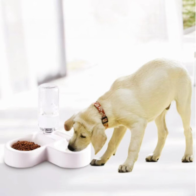 Поїлка для котів та собак Миска для корму та води подвійна Pet Love Bowl Автопоїлка для тварин на підставці