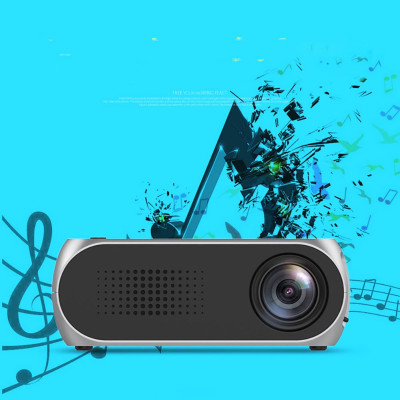 Портативний міні проектор Projector LED YG320 Mini сірий з динаміком для дому лед проектор кишеньковий домашній