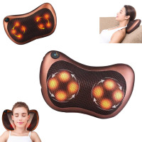 Массажная подушка для шеи и спины 8 шариков Massage pillow Роликовый массажер подушка для тела с ик подогревом