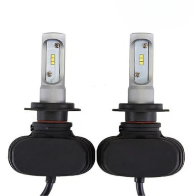 Светодиодные автомобильные LED лампы для фар S1 H7 на радиаторе Комплект автоламп 2 шт