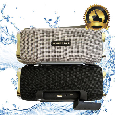 Портативна бездротова Bluetooth колонка Hopestar H24 Чорна Потужна USB FM стерео акустика Спікерфон
