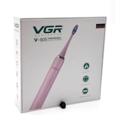 Електрична зубна щітка VGR V 805 ультразвукова USB електрощітка на акумуляторі пульсуюча