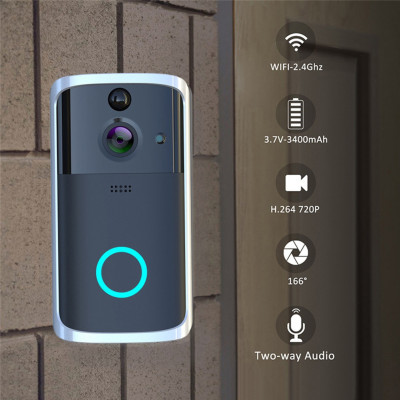 Беспроводной видеозвонок с датчиком движения HD Wi-Fi Eken V5 Black Bluetoth видео звонок глазок на дверь