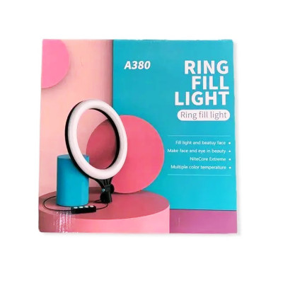 Світлодіодна кільцева лампа 39 см А380 Ring Fill Light LED селфі лампа для фото відео блогерів візажистів