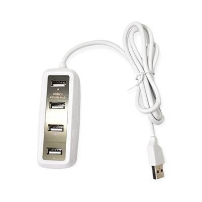 USB хаб концентратор адаптер розгалужувач на 4 порти білий живлення від USB хаб 2.0